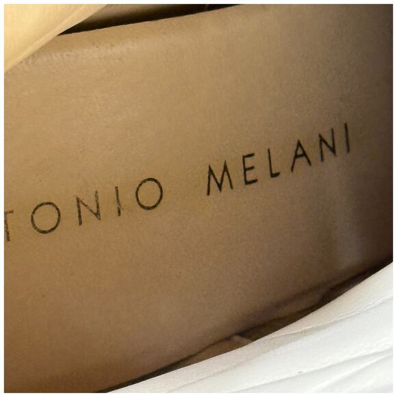 ANTONIO MELANI Jamie Glove Fit Women 9 Mid Calf Camel Leather Boots Pointed Toe - Picture 12 of 13